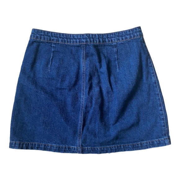 TopShop Moto Blue Button Up Denim Skirt Waist Size 30 - Picture 3 of 5